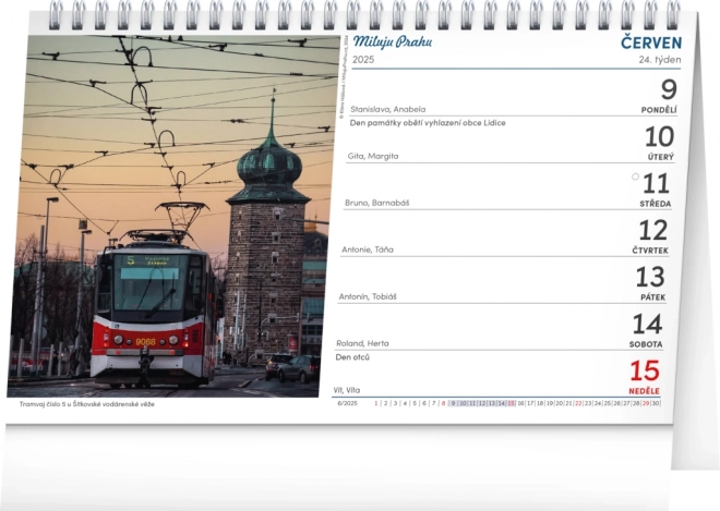 NOTIQUE Tafelkalendar Praag – Ik Hou Van Praag 2025, 23,1 x 14,5 cm