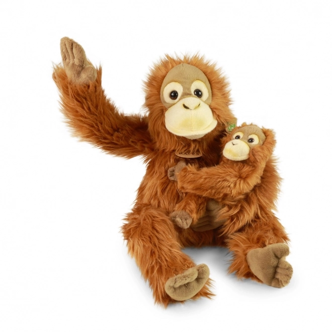 Pluchen orang-oetan met jong 28 cm ECO-VRIENDELIJK