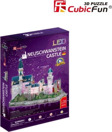 Lichtgevend 3D-puzzel kasteel Neuschwanstein 128 stukjes