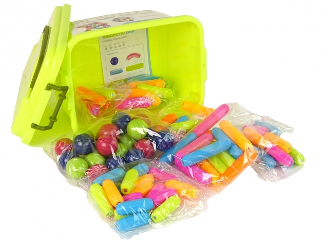 Magnetische bouwset in koffer - 70 stukken