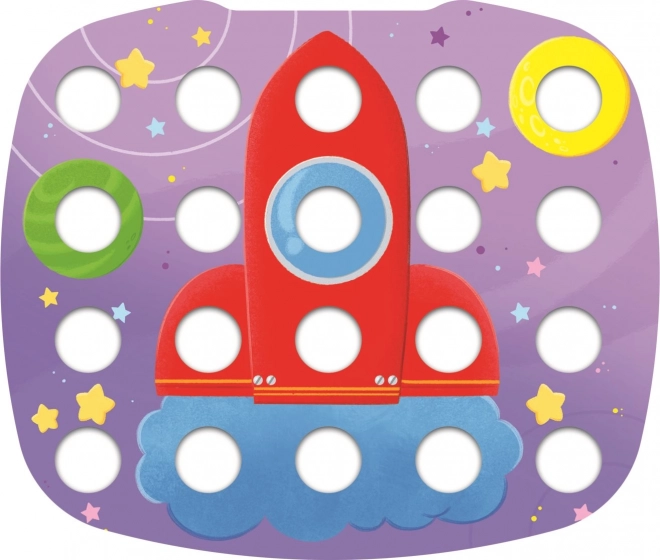 Kleurrijke kinder mozaïek plastic in doos 40x27x6cm 12m+