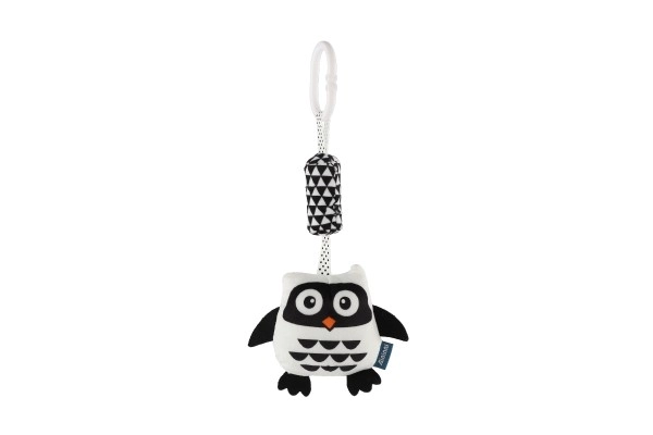 Dierlijk rammelaartje/hanger voor wieg/kinderwagen pluche 30 cm zwart-wit