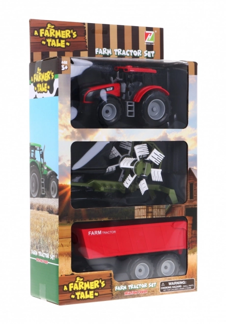 Tractor met hooibak kiepwagen voor kinderen 3+ Beweegbare onderdelen + Wrijvingaandrijving