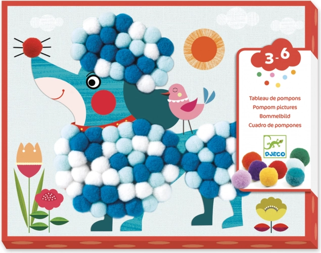 Collages met pompons Hondenspel door Djeco