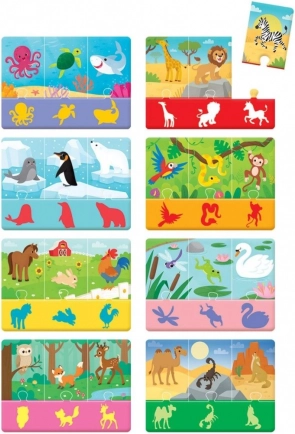 Kleurrijke illustraties van dieren en hun leefomgeving