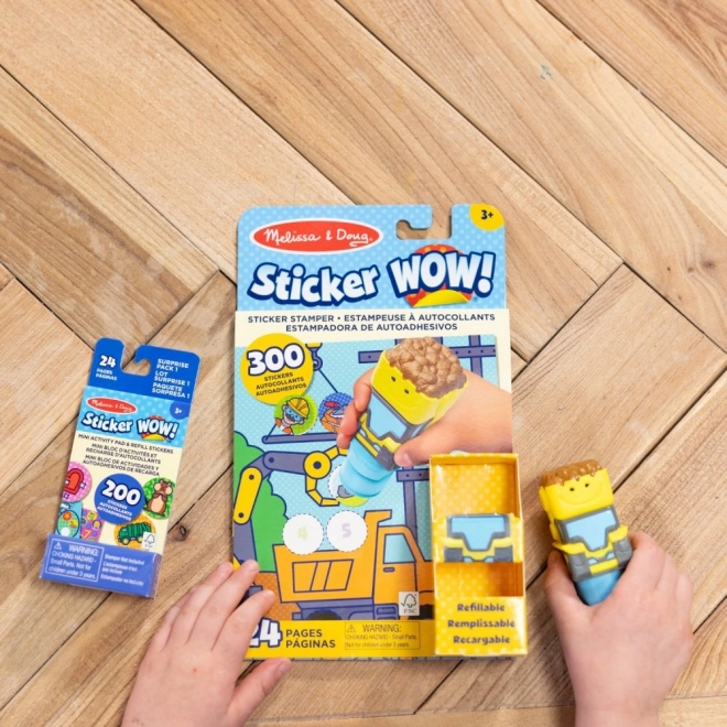 Sticker WOW! Stickerset met Buldozer Stempel