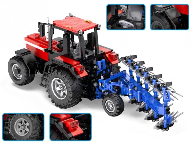 Grote set blokken 1675-ele 1:17 Tractor + ploeg met afstandsbediening ZA5251