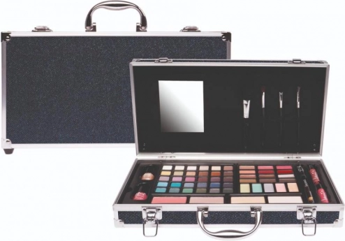 Grote cosmetische koffer met glitters