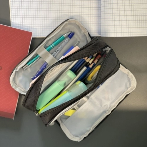 zwarte driekamer etui Maaleo