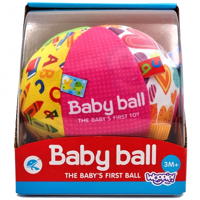Zachte bal voor baby's met labels en geluiden