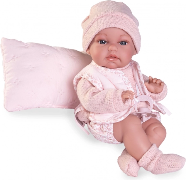realistische babypop met bewegingsfunctie en zacht stoffen lichaam 34 cm
