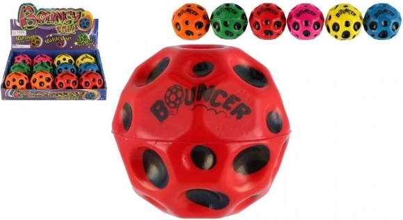 Extreem stuiterbal Meteoor van schuim 6 cm – mix van 6 kleuren, 12 stuks in doos