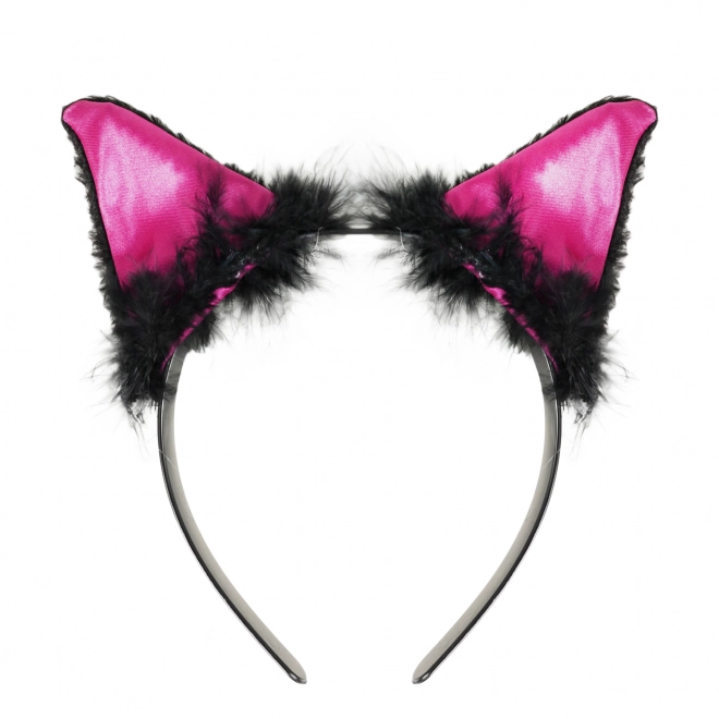 Carnaval hoofdband Kat met oortjes en veren