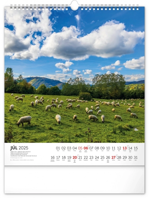 NOTIQUE Muurkalender Prachtig Slowakije 2025, 30 x 34 cm