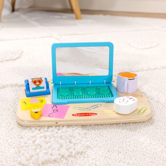 Houten educatieve laptop