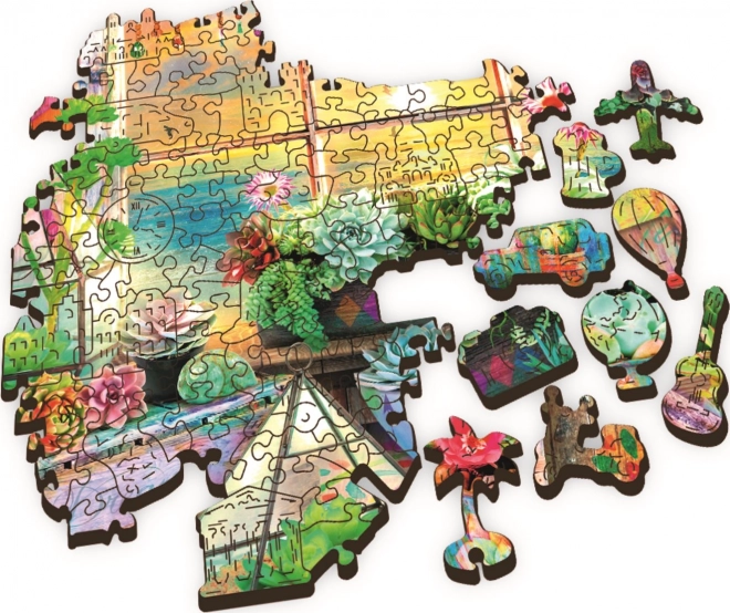 Opvouwbare puzzel TREFL Wood Craft Origin Strandhuis 501 stukjes