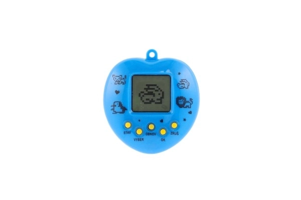 Elektronisch dierenhangertje met koord van kunststof 5x6cm op batterij. Assortiment kleuren 10,5x15x2cm