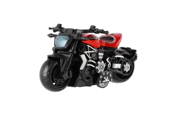Motorfiets metaal/kunststof 10cm op terugtrekmechanisme mix kleuren