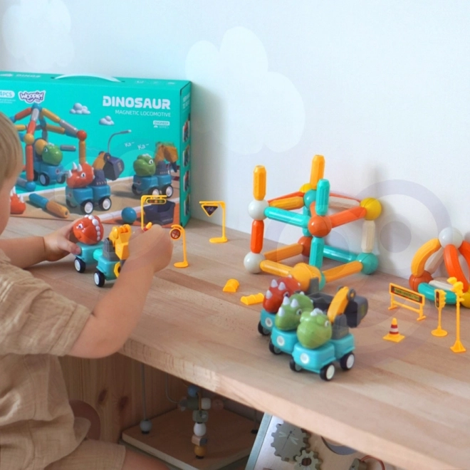 Woopie magnetische blokken dinosaurus constructieset