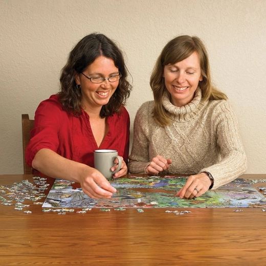 Relaxed puzzelen met de meegeleverde poster