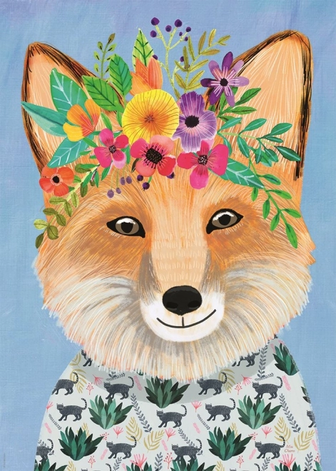 Puzzle HEYE Floral Friends: vriendelijke vos 1000 stukjes