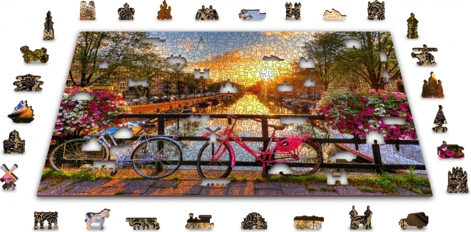 WOODEN CITY Houten puzzel Amsterdams fietsen 1010 stukjes