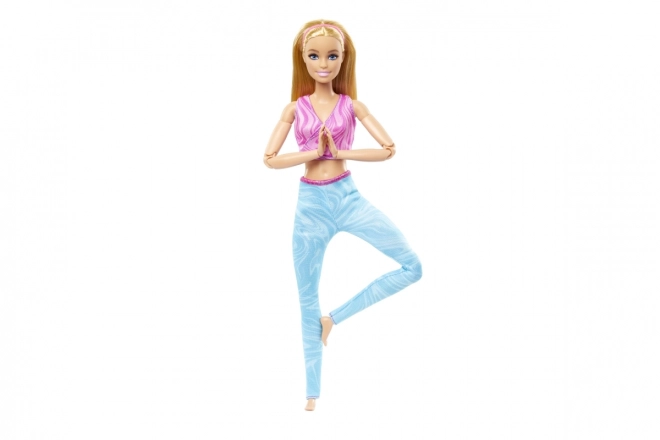 Barbie in beweging - Blondine met blauwe legging HRH27