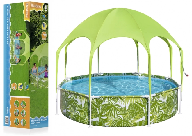 BESTWAY framezwembad met overkapping SPLASH-IN-SHADE 244 × 51 cm