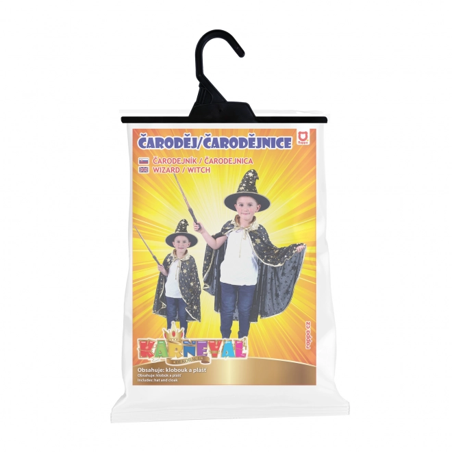 Kinder mantel zwart met heksenhoed