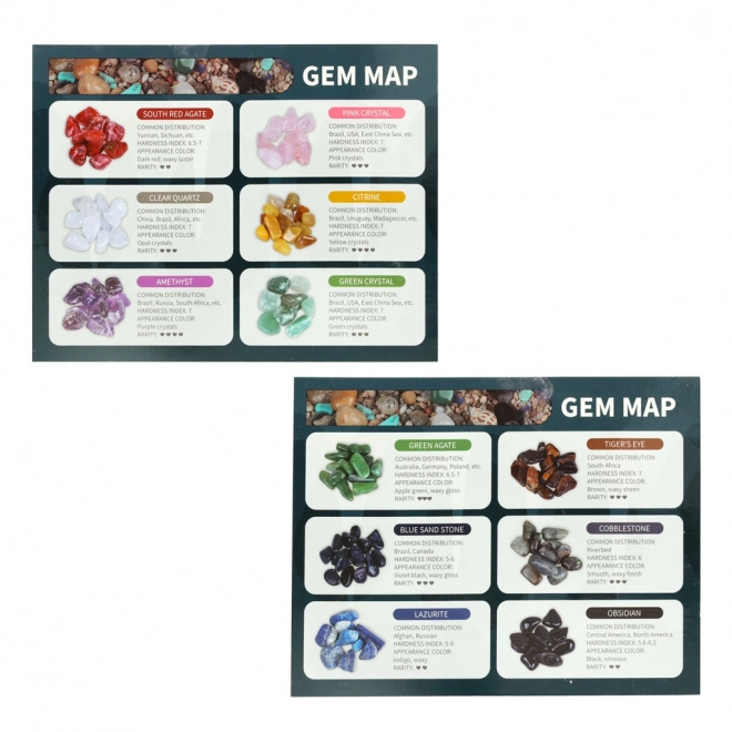 Set van de jonge kleine archeoloog met mineralen 9 stuks