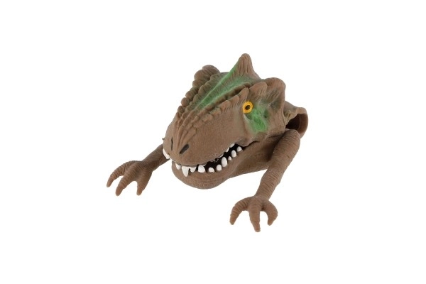 Dinopop handpoppetje 6x8cm siliconen 3 kleuren