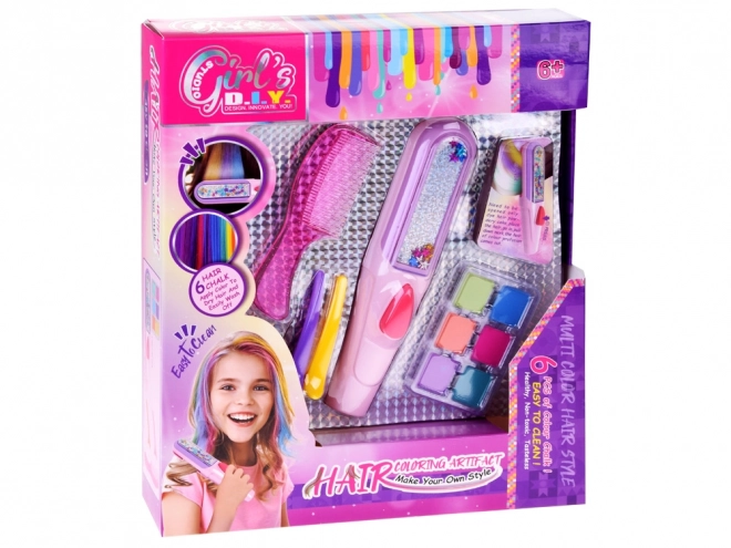 Kleurrijke set krijtjes voor het kleuren van haar
