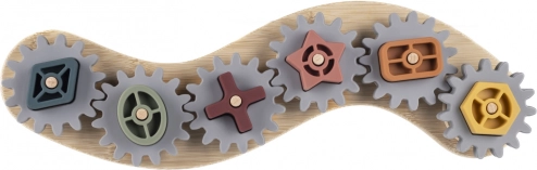 Siliconen bamboe puzzel met tandwielen, Multicolor