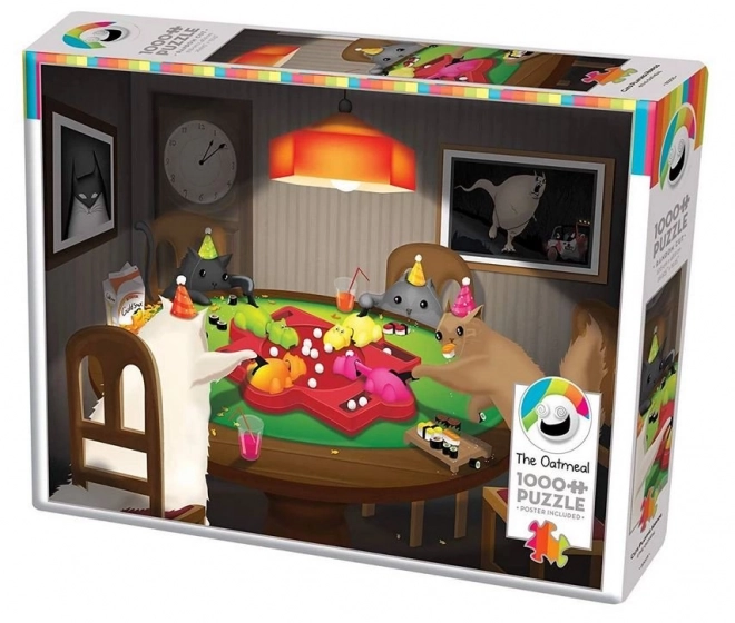 Puzzel Katten tijdens het Spel 1000 Stukken van COBBLE HILL