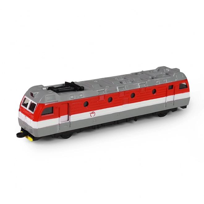 Metalen Locomotief Rood en Grijs 17 cm