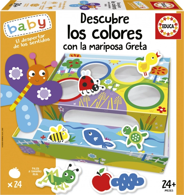 EDUCA Baby Kleuren sorteren met de vlinder Greta 4x6 stukken