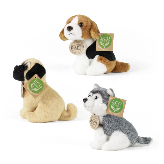 Zittende pluchen hond 13 cm ECO-FRIENDLY