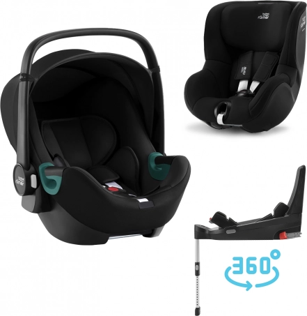Set autostoeltjes BRITAX RÖMER Baby-Safe 3 i-Size + Dualfix 3 i-Size met Flex Base 5Z, Space Black