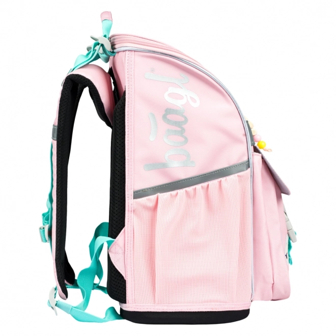 BAAGL 3 SET Zippy Duha roze: rugzak, etui, zak
