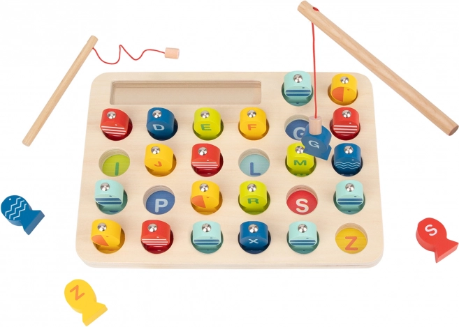 Houten visspel Leren letters Tooky Toy