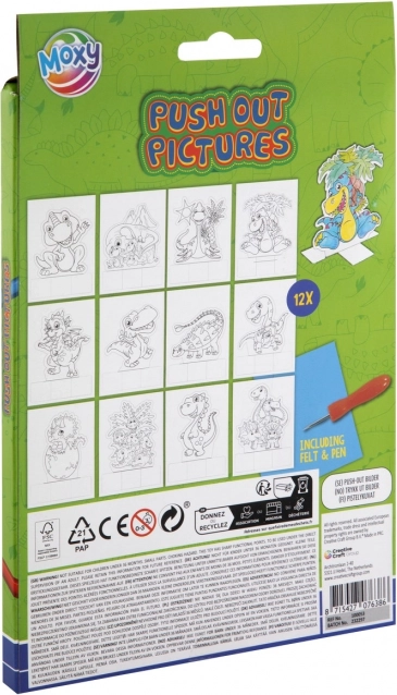 Creatieve set van geperforeerde afbeeldingen