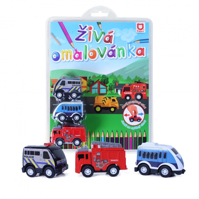 Levende kleurplaat auto's 3 stuks
