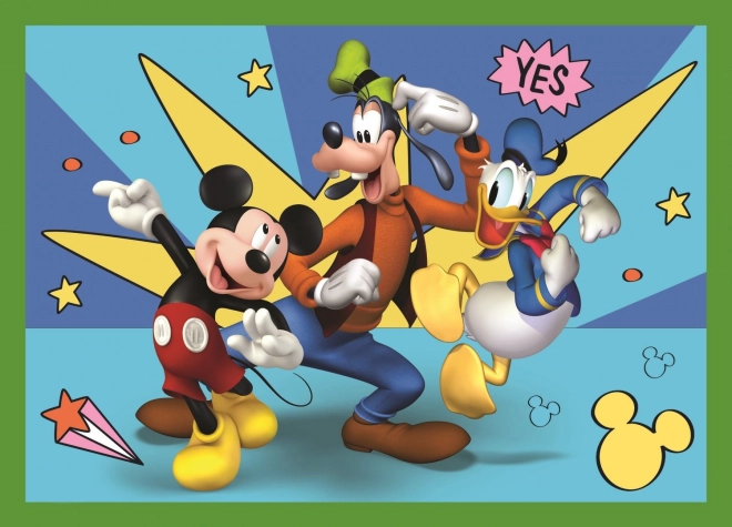 Puzzel 4v1 Mickey tussen vrienden