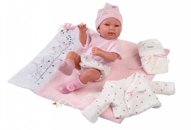 Realistische pop baby met geluiden en zacht lichaam 44 cm