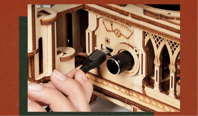 RoboTime 3D houten mechanische puzzel Grammofoon (handmatige aandrijving)