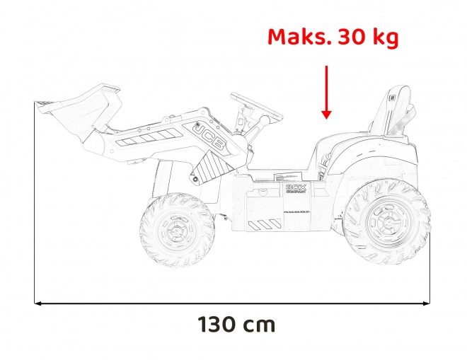 Kinder ritje op JCB Traktor met graafmachine