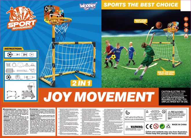 Woopie sportset 2-in-1 basketbal en voetbaldoel