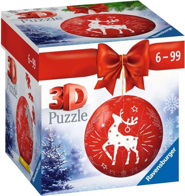 Ravensburger 3D puzzleball kerstornament rood 54 stukjes
