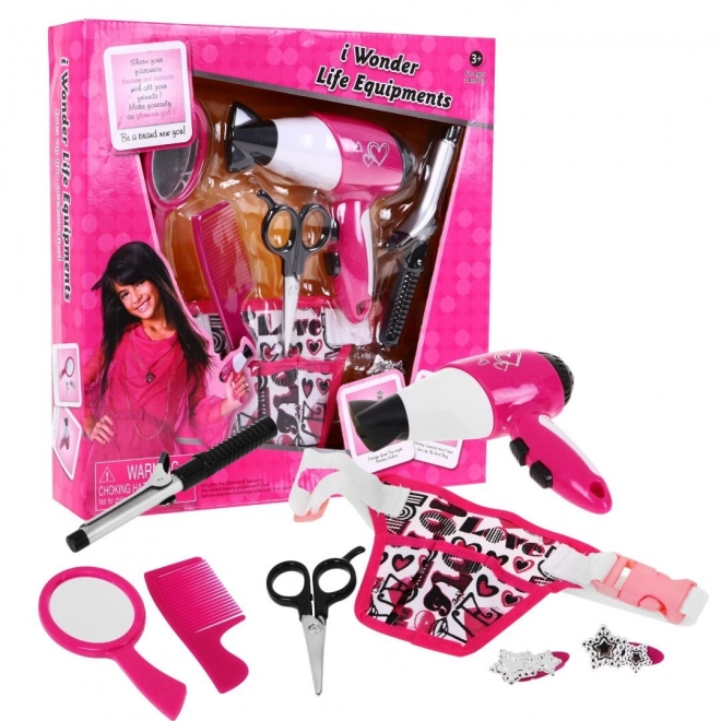 Interactieve haarspeelset voor kinderen 3+ Kleine Kapper Föhn + accessoires