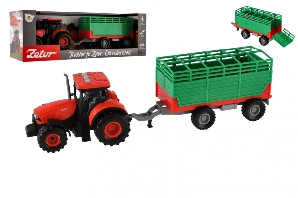 Tractor Zetor met aanhanger met lichteffecten en geluidseffecten - 36 cm